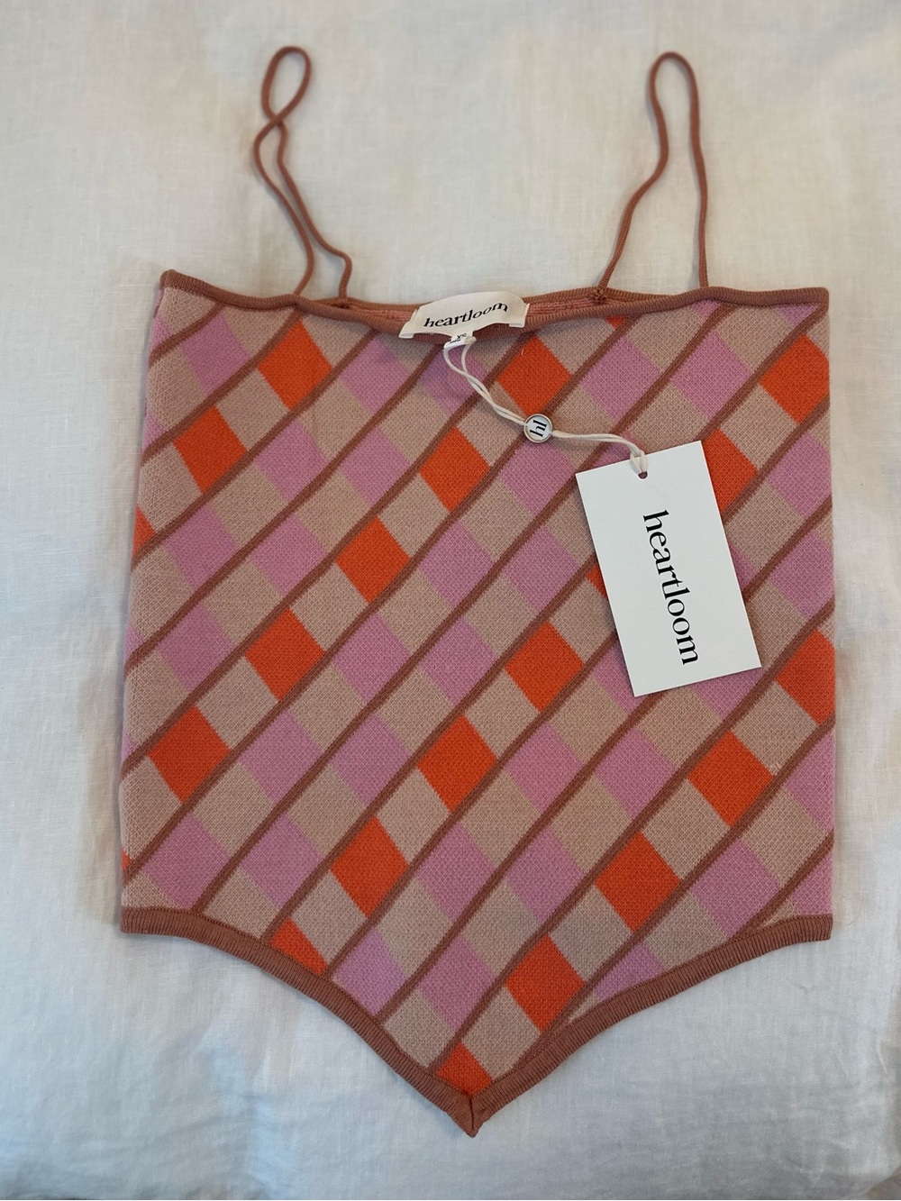 Heartloom Pink, Orange & Brown Geometric Knit Cami